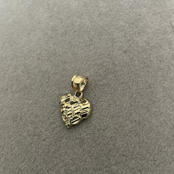 Solid 10k Gold Heart Nugget Pendant~NEW - Picture 2 of 10
